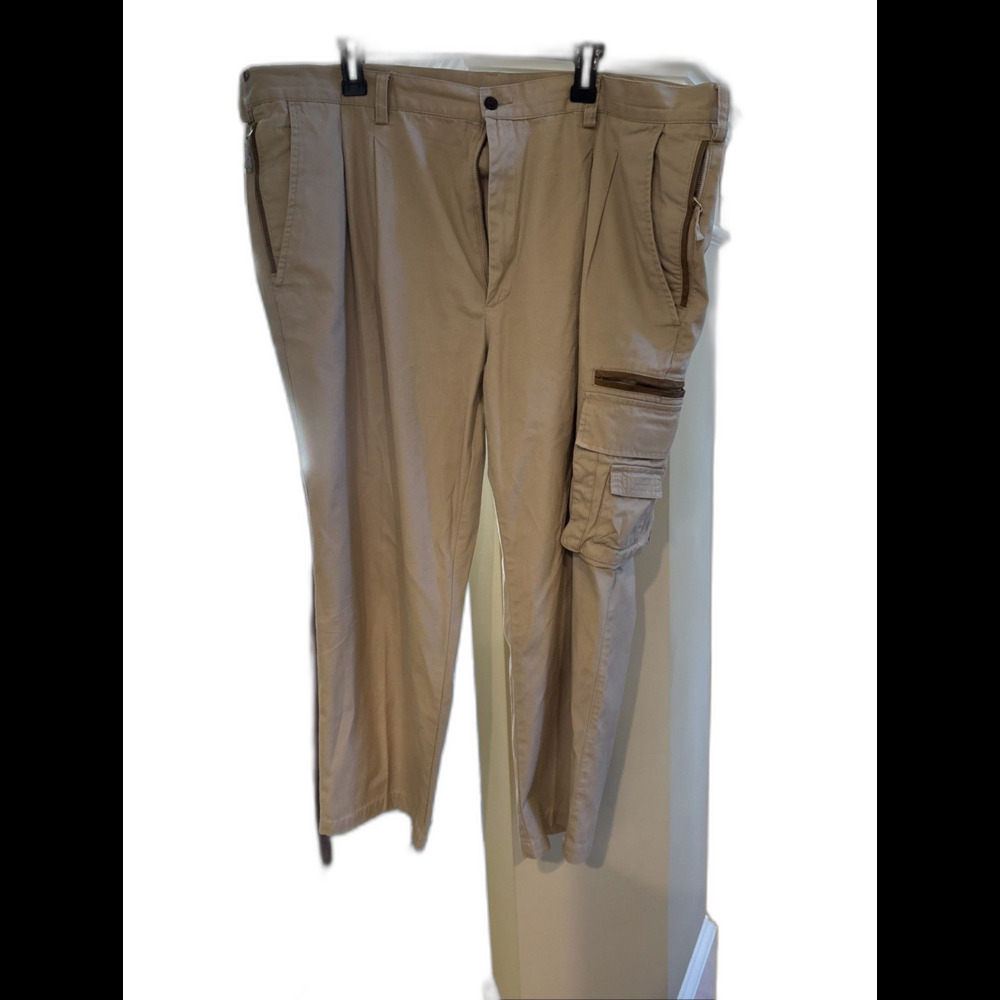 Orvis Foothills Suede Trim Zip‎ Cargo Pants Mens Size 44 Tan OR5478
